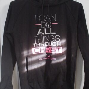 Active Faith Black Hoodie with Inspirational Text